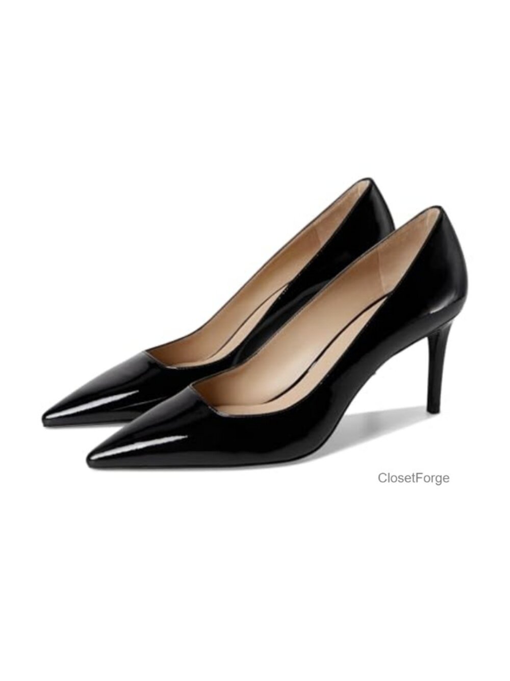 Leather Stiletto Pump Pointed Toe Slip-On
